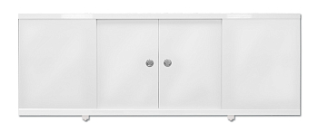 Экран цельный под ванну 1,70 Монолит Белый пластик. рама (Метакам)