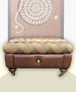 Банкетка Валента-4 (категория 4) (Гарвард клетка + НК Mirror Cognak) 18016