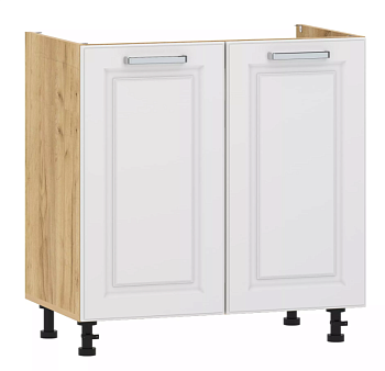 Тумба под мойку "Вокс" 100.04 800 (Меренга, Дуб Крафт Золотой) без столешницы