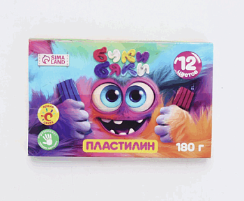Пластилин 12цв 180г Буки Бяки 10392316