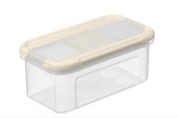 Емкость для сыпучих продуктов "Modena" прямоугольная 0,75л с дозатором (светло-бежевый)