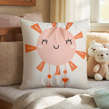 Подушка декор. Этель "Солнышко" 30*30 см велюр 100% п/э 10850081