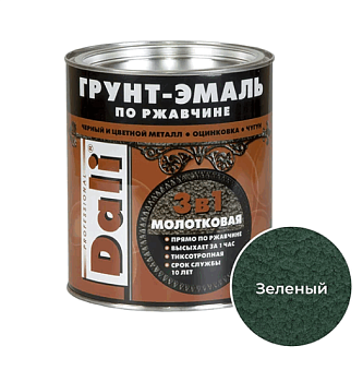 Грунт-эмаль Dali 3в1 по ржавчине молотков.2л - зеленый