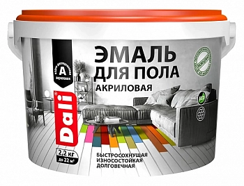 Эмаль для пола DALI, акриловая, красное дерево, 2,2кг