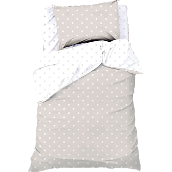 КПБ Этель  1,5сп "Горошек" цв.бежевый, 143*215 см, 150*214 см, 50*70 см -1 шт, 100% хлопок 9694317