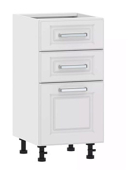 Тумба кухонная со столеш. 100.06 400 "Вокс" Меренга, Белый 3 ящика 100.06 400