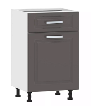 Тумба кухонная со столеш. 100.08 500 "Вокс" Софт графит, Белый 1 ящик 1 дверь 100.08 500