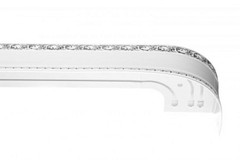 Карниз потол. АЖУР с молд.7см 260см БЕЛОЕ СЕРЕБРО ПВХ 3-х рядный прям