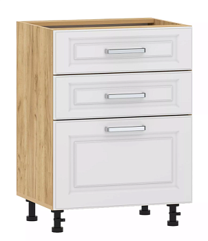 Тумба кухонная "Вокс" 100.06 600 (Меренга, Дуб Крафт Золотой) без столешницы