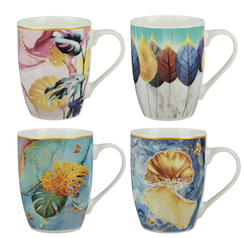 Кружка 340мл MILLIMI Пальметта фарфор 4 диз