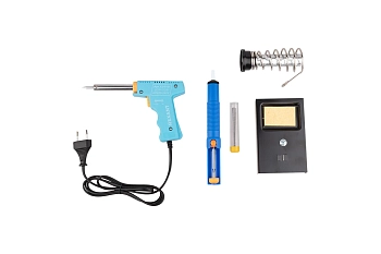 Набор д/пайки (паяльник импульс. 30/70Вт, оловоотсос, подставка, припой) ZD-303-A ,12-0164