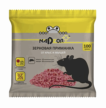Приманка зерновая от мышей и крыс 100г Nadzor/50 NASA367