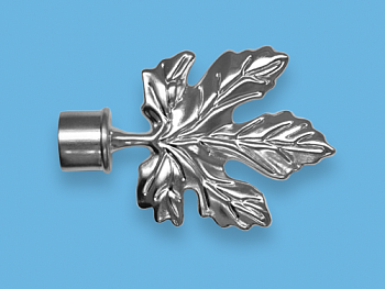 ***Наконечник 16мм ковка люкс сатин-хром лист большой  (2шт.)