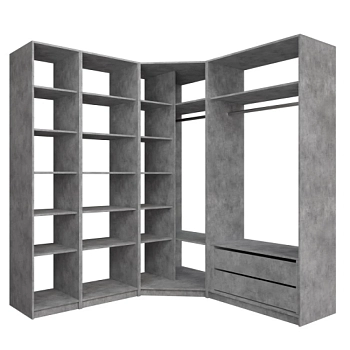 Система гардеробная угловая Локер 2200*1952*1944 Бетон