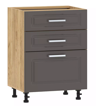 Тумба кухонная "Вокс" 100.06 600 (Софт Графит, Дуб Крафт Золотой) без столешницы