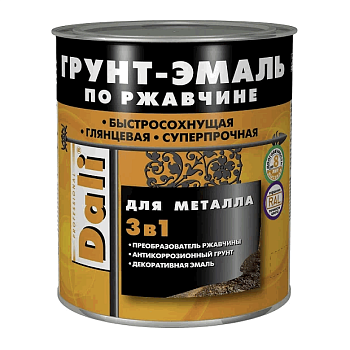Грунт-эмаль Dali 3в1 по ржавчине 2л зеленый