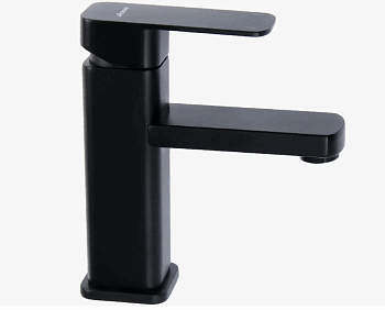 Смеситель для умывальника, однорычажный, силумин, черный, Accoona