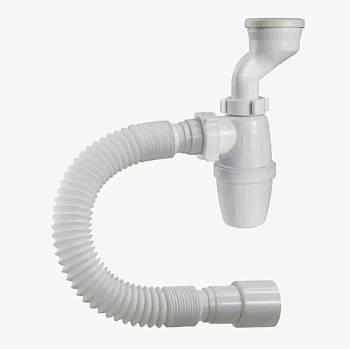 Сифон 1 1/4*40 для писсуара с манж.D-40мм/D-46 мм с гиб труб. 40-40/50 Р-31009 