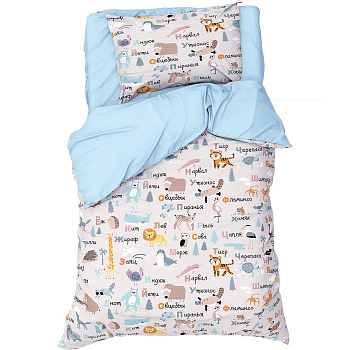 КПБ 1,5 сп Веселый алфавит 143*215 см, 150*214 см, 50*70 см -1 шт, 100% хл, бязь 6622376