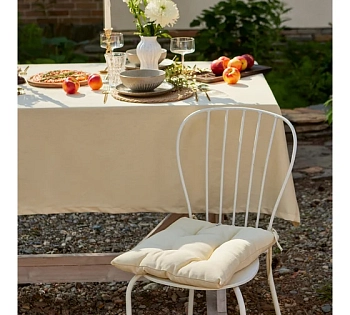 Сидушка на стул Этель Home 42*42 см молочный 100% хл саржа  10472155