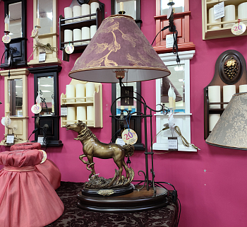 Св-ник перенос. СБП-106 "Конь Цесар" Б+Абажур №45 "Твист" (Бор- бордо)