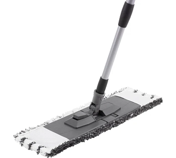 Швабра д/влаж. уборки плоская микроф серая 44*13см телеск.ручка 71-120см In'Loran  BS-012GR