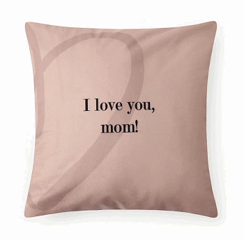 Чехол на подушку Этель "Love you, mom", 40*40 см, 100 п\э, велюр 10440205