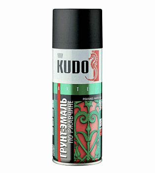 Грунт-эмаль по ржавчине черная 520мл KUDO 12шт/уп KU-319005