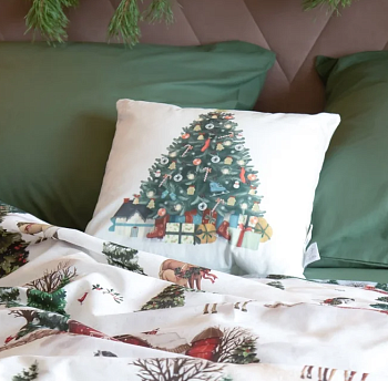 Подушка Этель "Елочка с подарками", 40*40 см, велюр, 100% п/э 10454181
