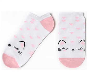 Носки укороченные "Котик" р. 36-39 (23-25 см) белый 4258346