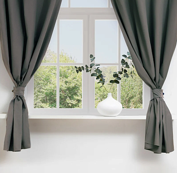 Комплект штор д/кухни с подхватами ЭТЕЛЬ Kitchen серый 150*180см - 2 шт 7865994