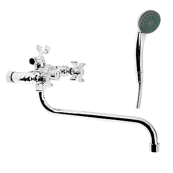 Смеситель д/ванны и душа, с двумя рукоятками, силумин, Accoona A87170