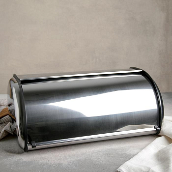 Хлебница нерж 34х23см h14,5см s0,28мм с/кр рифл/дно зеркальное покрытие в/кор (ДМ) K-001S				