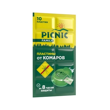 Пластины от комаров Picnic Family 10 шт набор 023064/04-004 