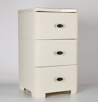 Комод "Плетенка" 4-х секц. широкий (сл.кость ) М-4059