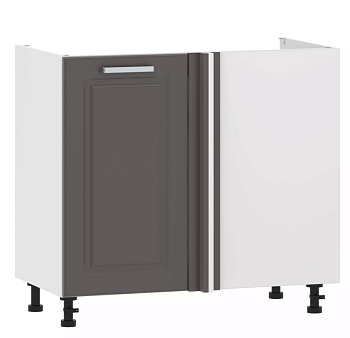 Тумба под мойку угловая со столеш. 100.11 1000 "Вокс" Софт графит, Белый 
