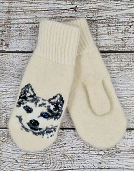 Варежки шерстяные "Хаски" жен. 300107