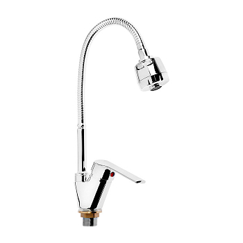 Смеситель для кухни, настенный, однорычажный, хром, силумин, Accoona 