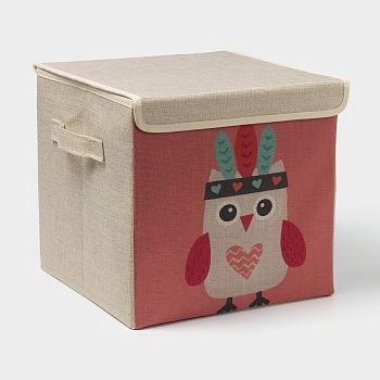 Короб для хранения с крышкой 29*29*28,5 см "Совушка-индеец"   3692712
