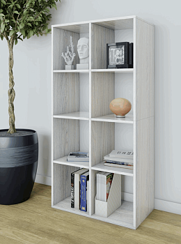 Стеллаж "Ник-3"8 ячеек 709*301*1400 Ясень Анкор Светлый