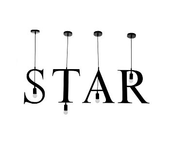 *Светильник подвесной "STAR" 4х40Вт E27 черный 6300891