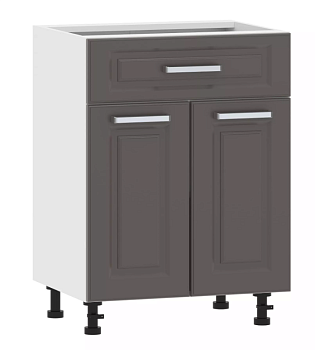 Тумба кухонная 100.09 600 "Вокс" Софт графит, Белый без столеш.