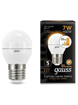 Лампа св/диод. Gauss Element Globe 7W E27 2700K