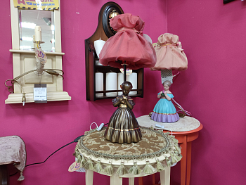 Св-ник быт. (СБ-120) Девочка с розой+Абажур 10-20 "Мадлен" Р-роза