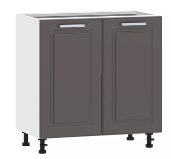 Тумба кухонная со столеш. 100.02 800 "Вокс" Софт графит, Белый 2 двери 100.02 800