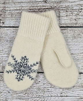 Варежки шерстяные "Снежинка" жен. 300115