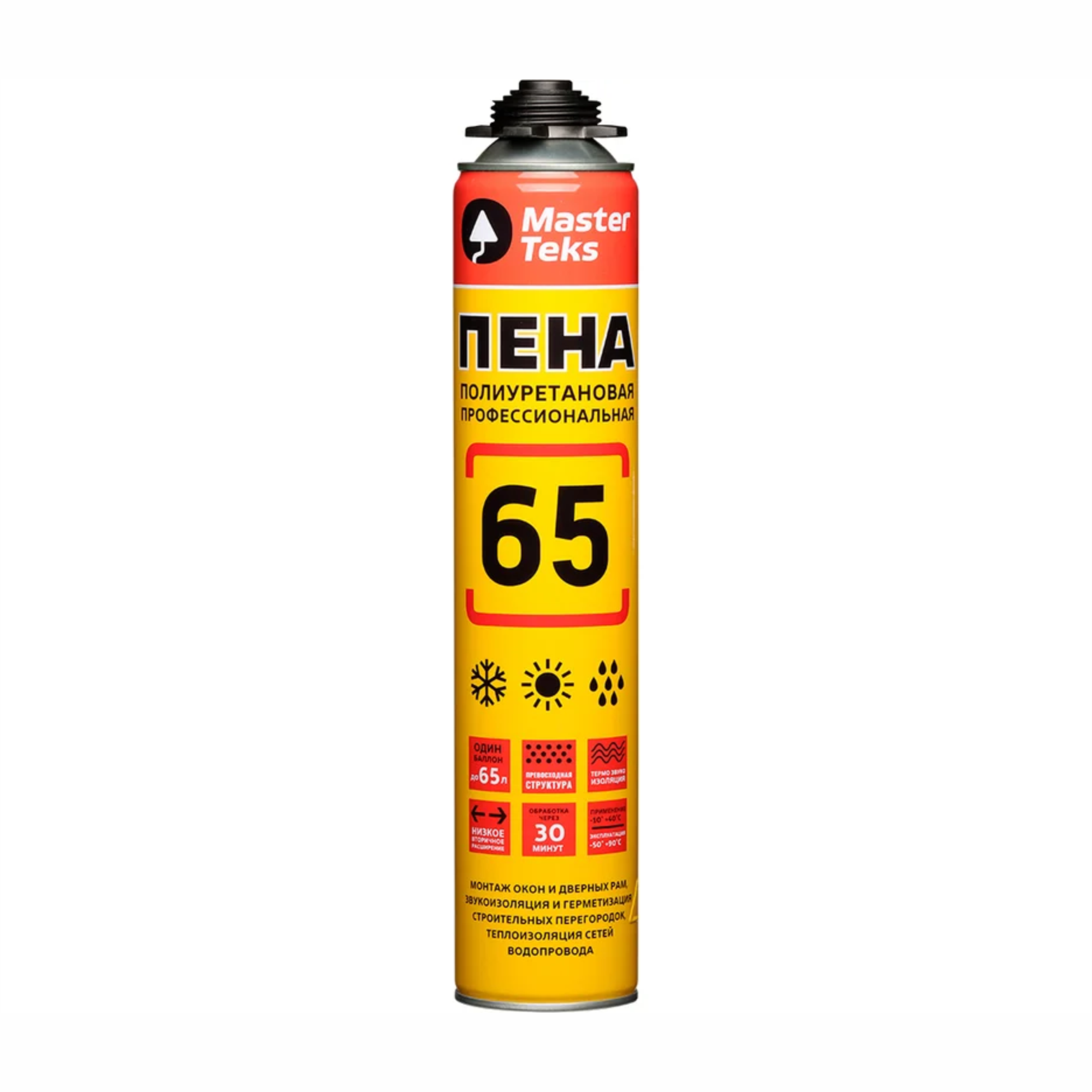 Пена монтажная MASTERTEX ALL SEASON PRO 65 всесез. 750 мл/825мл