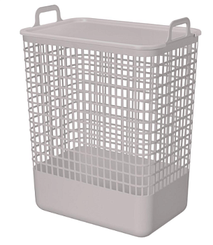 Корзина для белья "KOBO" 35л 380*262*500мм, с крышкой светло-беж.