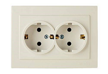 Розетка Nilson TOURAN EKO(Thema) 2-ая крем с/з