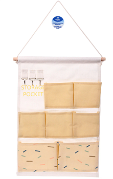 Карман настенный подвесной 7отделений "ИДЕЯДОМА", принт светло-желтый, 35*50см 628-091